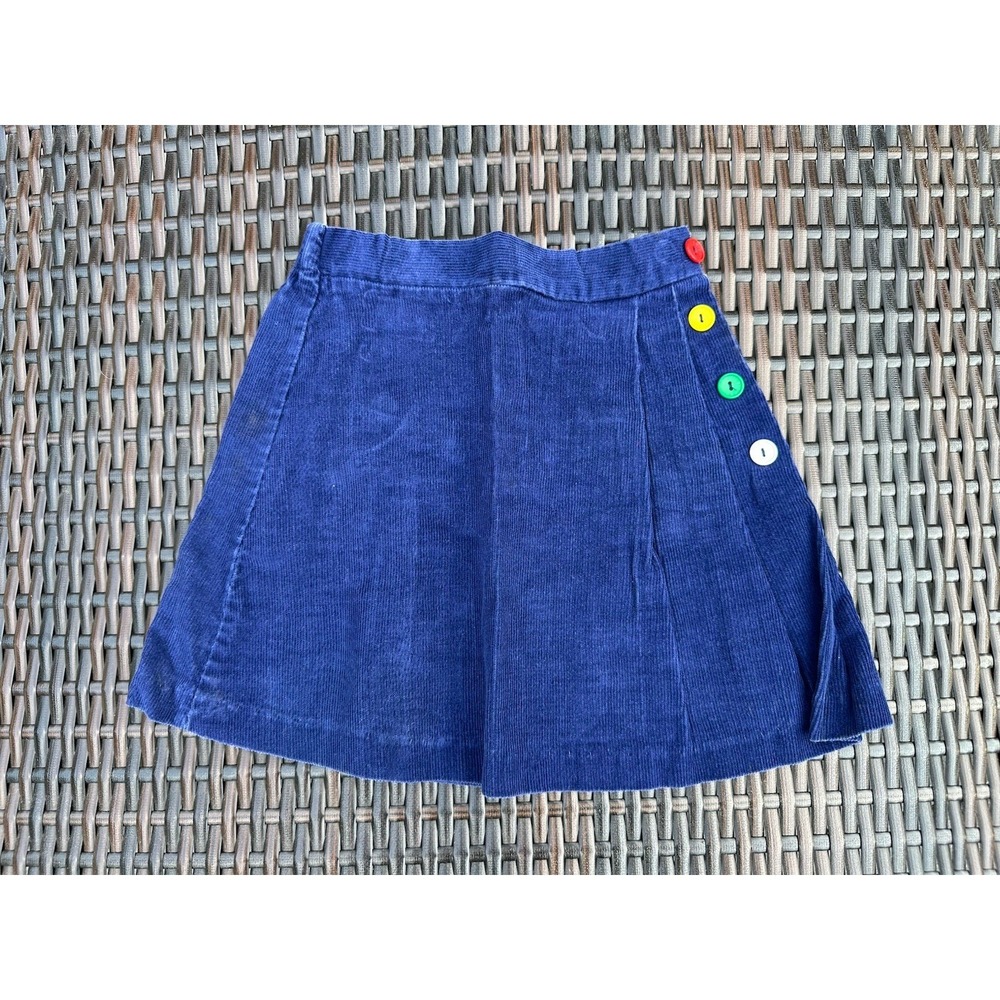 Vintage Sears Size 6 Blue Corduroy Skirt 80s